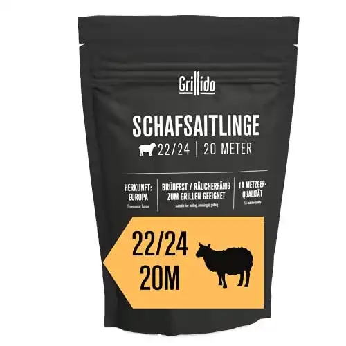 Schafsaitling Grillido Kaliber 22/24, 20 Meter, brühfest, rauchfähig