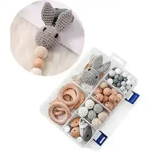 Schnullerketten-Zubehör DR.NATURE DIY Silikonperlen, Holzperlen