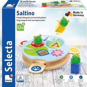 Selecta-Holzspielzeug Selecta 62072 Saltino, Frosch-Katapult