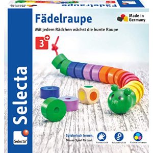 Selecta-Holzspielzeug Selecta 63005 Fädelraupe, mehrfarbig