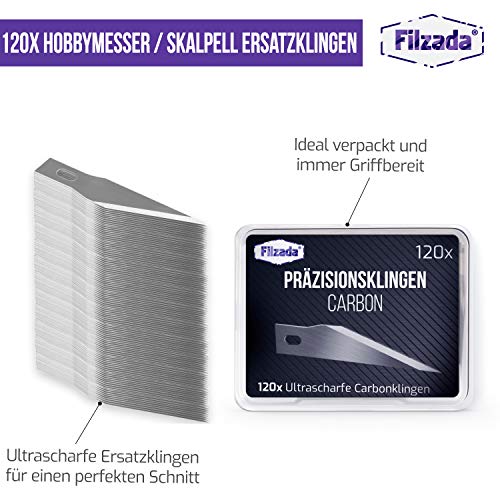 Skalpellklingen Filzada ® 120x Ultrascharfe Skallpell Klingen