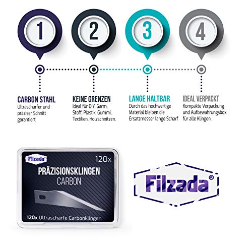 Skalpellklingen Filzada ® 120x Ultrascharfe Skallpell Klingen