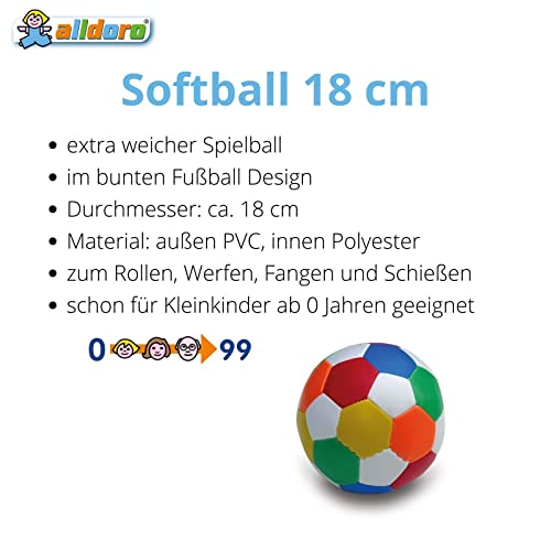 Softball alldoro 60313 Ø 18 cm, Fußball in Mehrfarbig