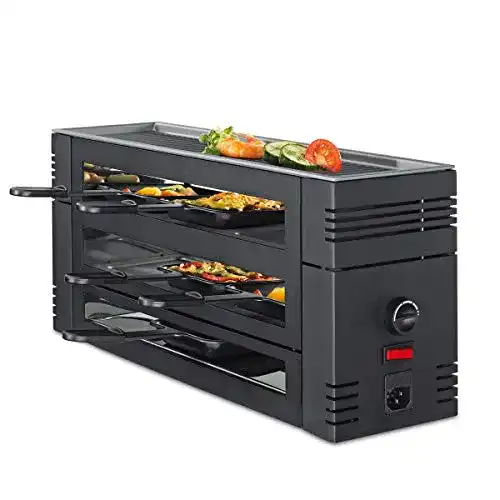 Spring-Raclette Spring, Pizza Raclette 6, Schwarz, 6 Personen
