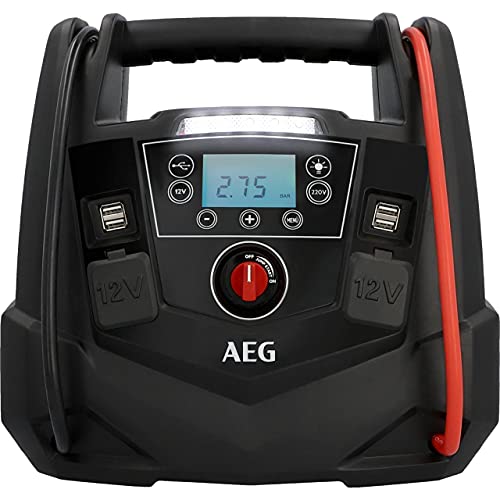 Starthilfe mit Kompressor AEG Automotive, tragbar mit 4 USB