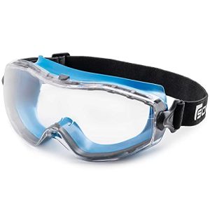 Staubschutzbrille SolidWork, für Brillenträger geeignet, Blau, Klar