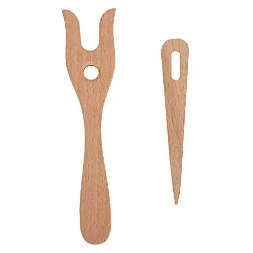 Strickgabel Cikonielf Holzwebernadeln Handgefertigter Flechter