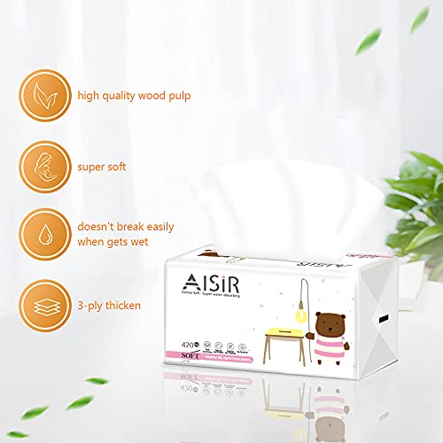 Taschentücher-Box AISIR Kosmetiktücher, 3-lagig, 3er Pack