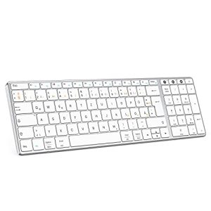 Tastatur Aluminium ASHU Bluetooth Tastatur Kabellos, Dual