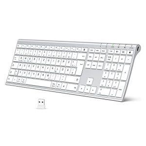 Tastatur Aluminium iClever Bluetooth Tastatur, kabellos, weiß