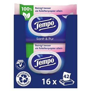 Tempo Tempo toilet paper, moist, “gentle & pure” mega pack
