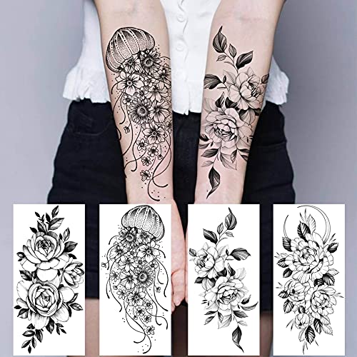 Temporäre Tattoos Bilizar 64 Blatt Langlebige Blumen