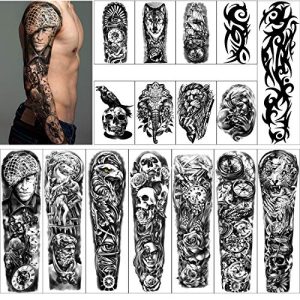 Temporäre Tattoos Yazhiji, mit vollem Arm, 8 Blatt