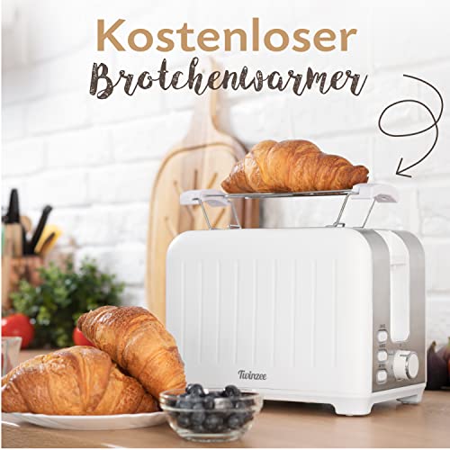 Toaster weiß Twinzee Toaster mit breitem Schlitz 3 in 1