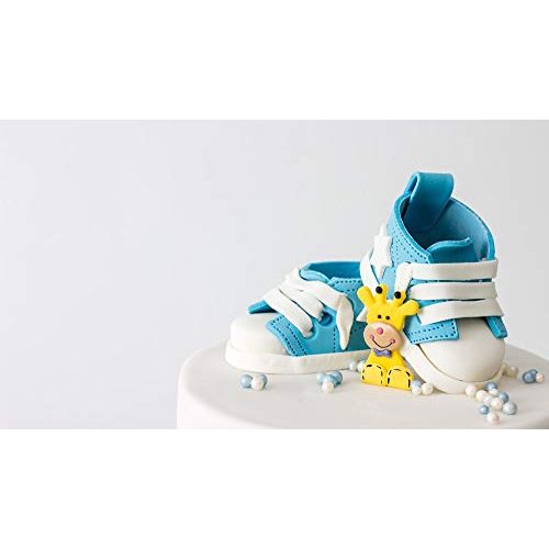 Tortenfiguren Bombasei, Zucker Fondant Babyschuhe blau 150 g