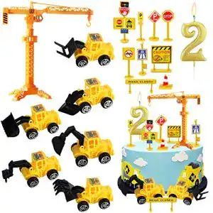 Tortenfiguren Sunshine smile Kuchen Deko Baustelle, Bagger