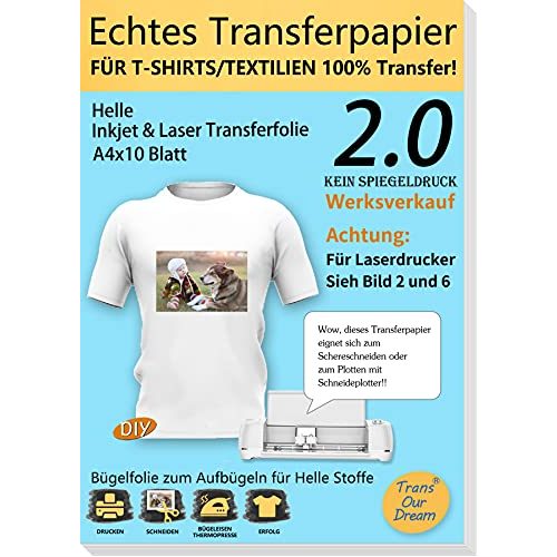 Die beste transferfolie laserdrucker transourdream buegelfolie a4x10 blatt Bestsleller kaufen