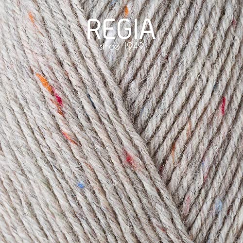 Tweed-Wolle Regia 4-Fädig Uni Tweed, 100G hellgrau