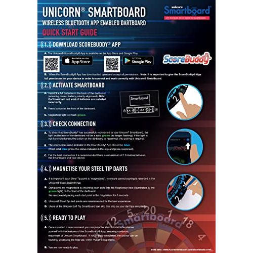 Unicorn-Dartscheibe Unicorn Herren Smartboard Bristle
