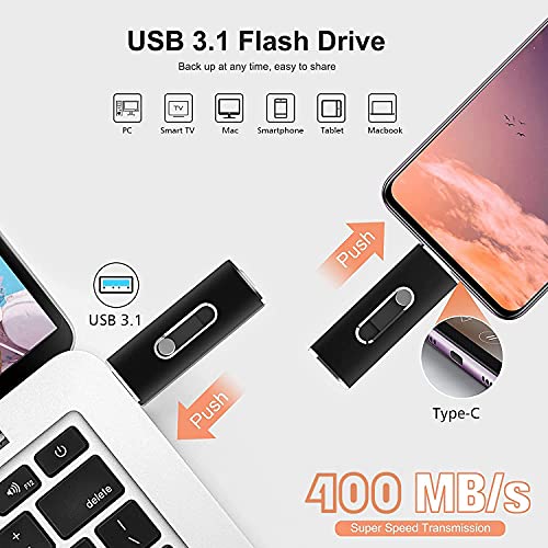 USB-C-Stick (128GB) Vansuny USB C Stick 128GB Metall, Dual