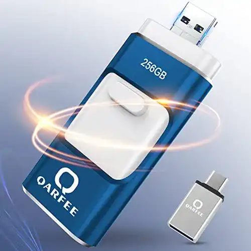 USB-C-Stick (256GB) Qarfee 256GB USB-C Flash-Laufwerk, 4 in 1