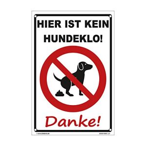 Verbotsschilder kleberio ® kein Hundeklo Schild Kunststoff