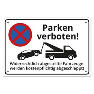 Verbotsschilder NBECOM Schild Parken verboten, Alu, 30x20cm
