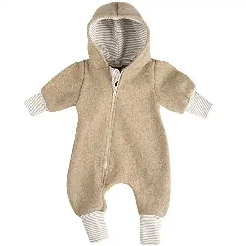 Walkoverall Lilakind Baby Wollwalk Overall Einteiler mit Kapuze