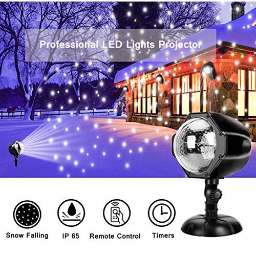Weihnachtsprojektor MINPE LED Schneeflocke Projektor