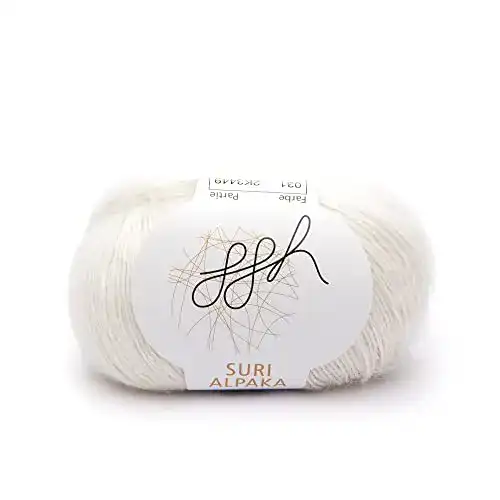 Weisse-Wolle ggh Suri Alpaka Farbe 031 Wollweiß