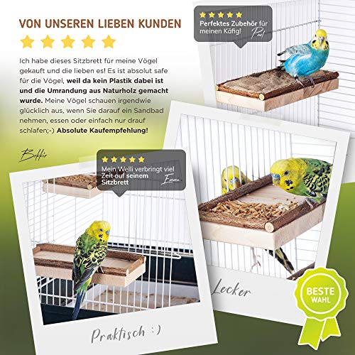 Wellensittich-Spielzeug Vogelgaleria ® 2 Sitzbretter 10x20cm