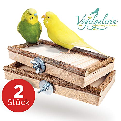 Wellensittich-Spielzeug Vogelgaleria ® 2 Sitzbretter 10x20cm