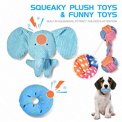 Welpenspielzeug Feeko Squeaky Plüsch Hundeseilspielzeug 7er