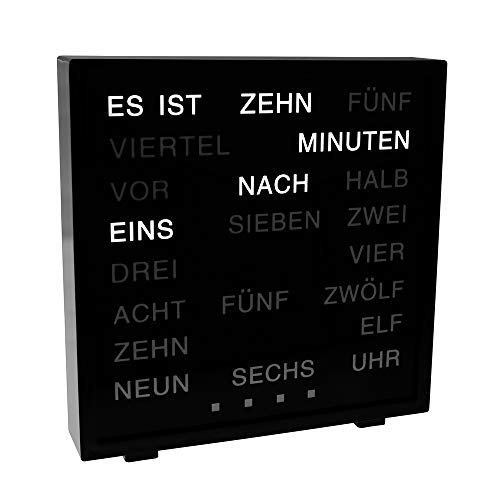 Wortuhr Monsterzeug Tischuhr mit Worten, LED mit Buchstaben