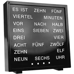 Wortuhr Monsterzeug Tischuhr mit Worten, LED mit Buchstaben
