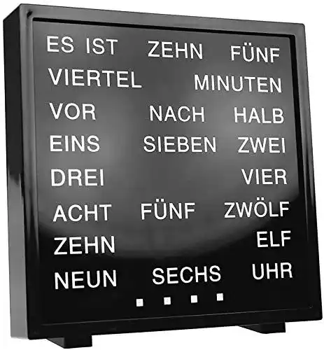 Wortuhr Monsterzeug Tischuhr mit Worten, LED mit Buchstaben