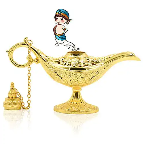Wunderlampe NATEE Aladdin, Gold Metall Dekoration Öllampe