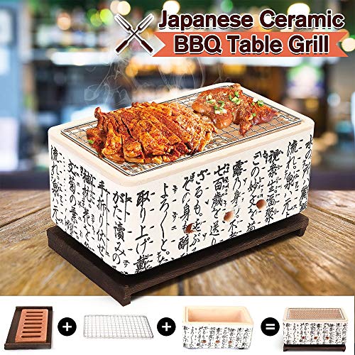 Yakitori-Grill DEI QI 4 In 1 japanischer Keramik Hibachi BBQ