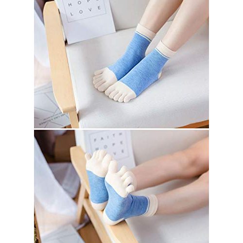 Zehensocken PUTUO Damen Fünf Finger Socken aus Baumwolle