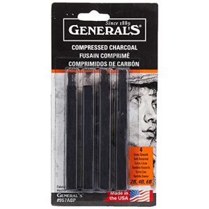 Zeichenkohle Unbekannt General Pencil Holzkohle-Sticks, 4 Stück
