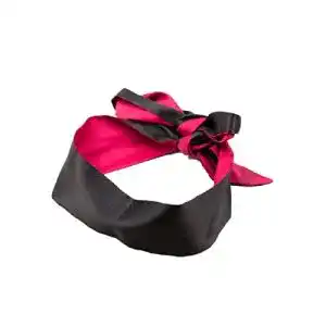 Augenbinde STTQYB Qyclc, Satin-Augenmaske, Rot/Schwarz