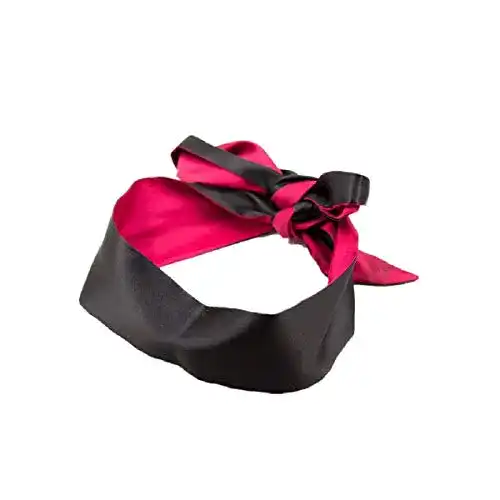 Augenbinde STTQYB Qyclc, Satin-Augenmaske, Rot/Schwarz