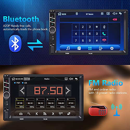 Autoradio Apple-Carplay podofo Doppel Din, mit Bluetooth
