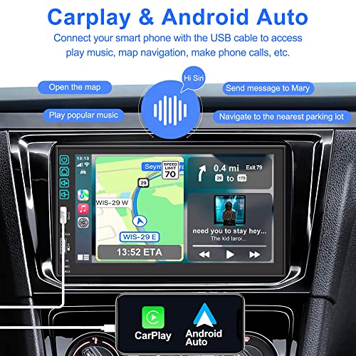 Autoradio mit Android-Auto ESLCLO Autoradio 2 Din mit Carplay