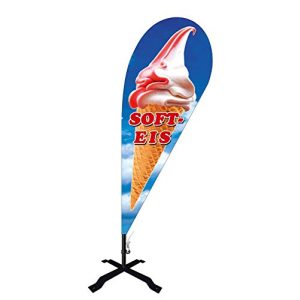 Beachflag felixflaggen Softeis, ca. 240 cm hoch, BMF332-K