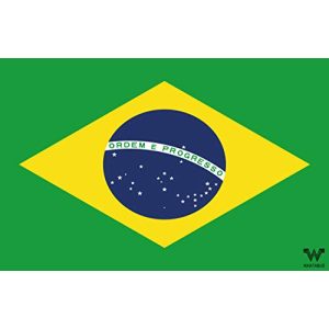 Brasilien-Flagge WHATABUS Brasilien Aufkleber 8,5 x 5,5 cm