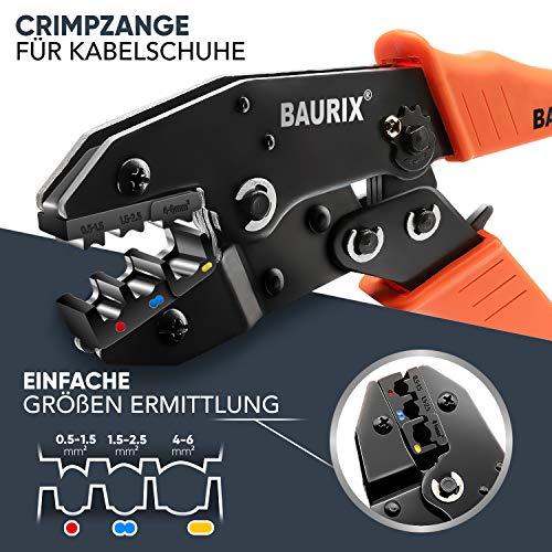Crimpzangen-Set BAURIX ® inkl. 700 Stück Kabelschuhe Set