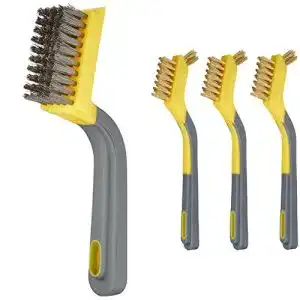 Drahtbürste Amazon Basics, breit, weicher Griff, Edelstahl, 3 Stück