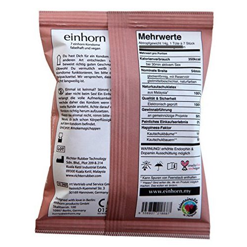Einhorn-Kondome einhorn, 7 Stück, Design Edition: WALD NUDE