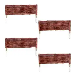 Flechtzaun UNUS Beetbegrenzung 4er Set 60x20cm aus Weide